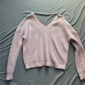 Pink V neck sweater
